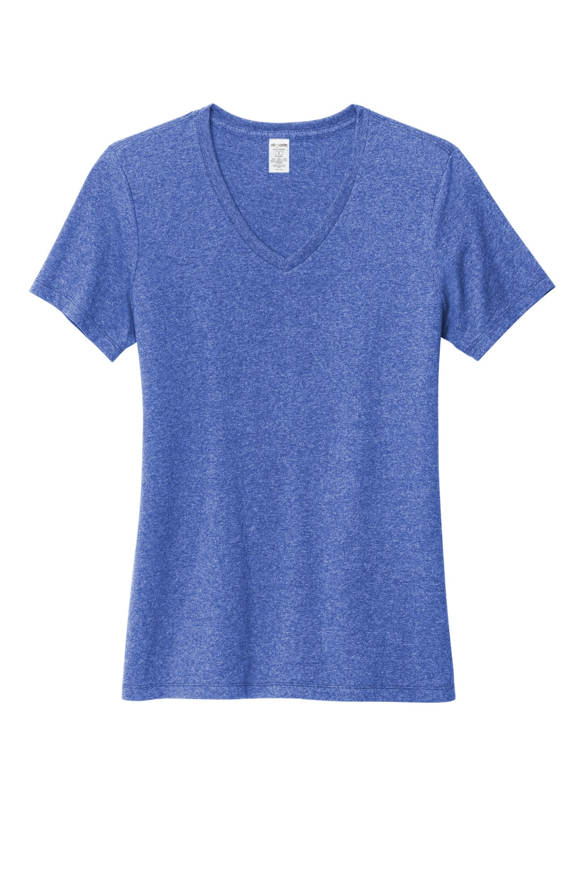 Front View of ReusdRylHt Allmade Women's Recycled Blend V-Neck Tee AL2303