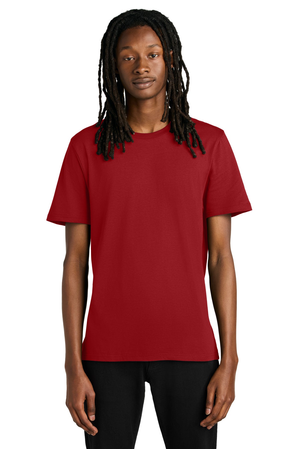 Front View of RevlutnRed Allmade Unisex Organic Cotton Tee. AL2100