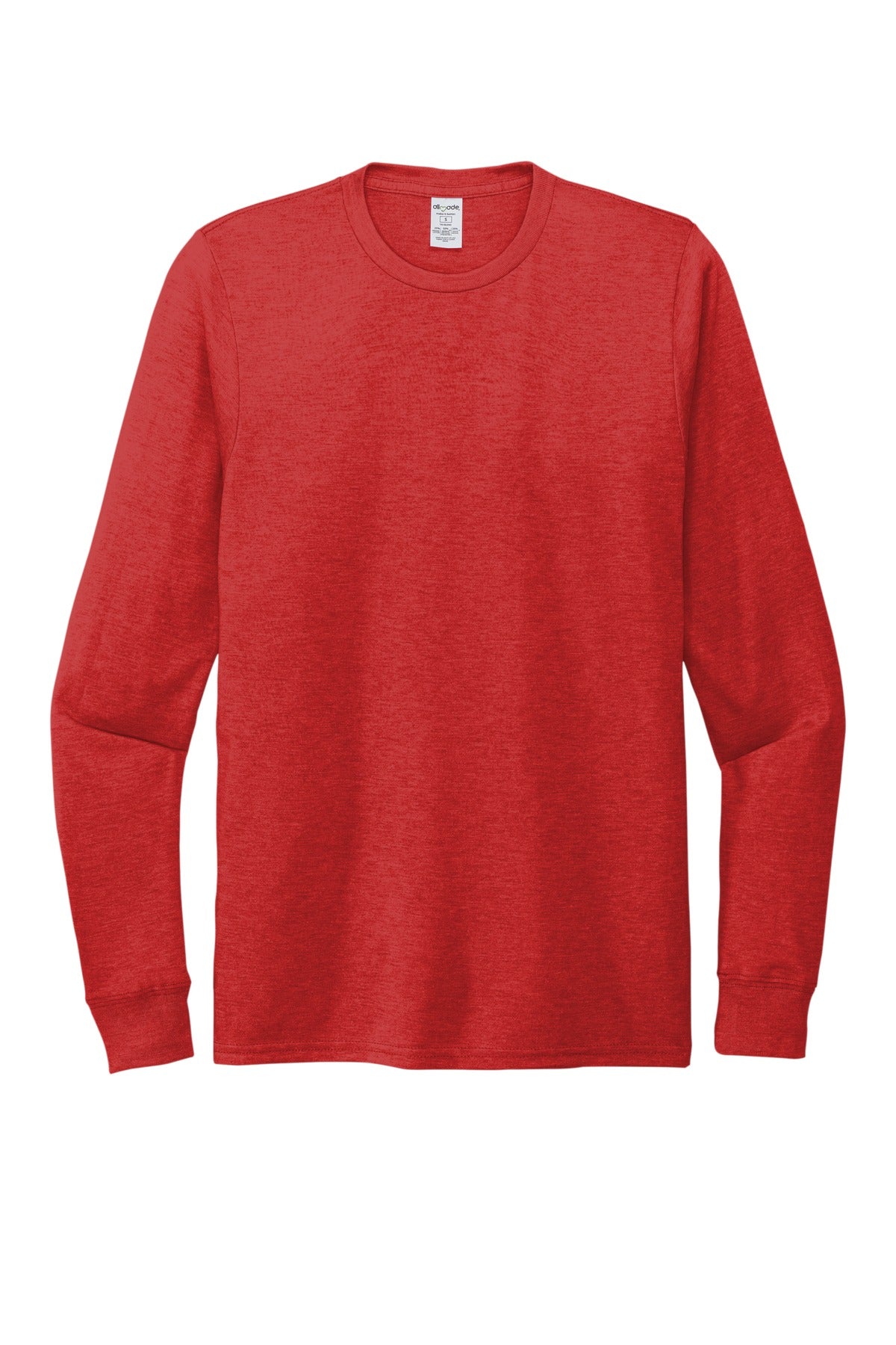 Front View of Rise Up Red Allmade Unisex Tri-Blend Long Sleeve Tee AL6004