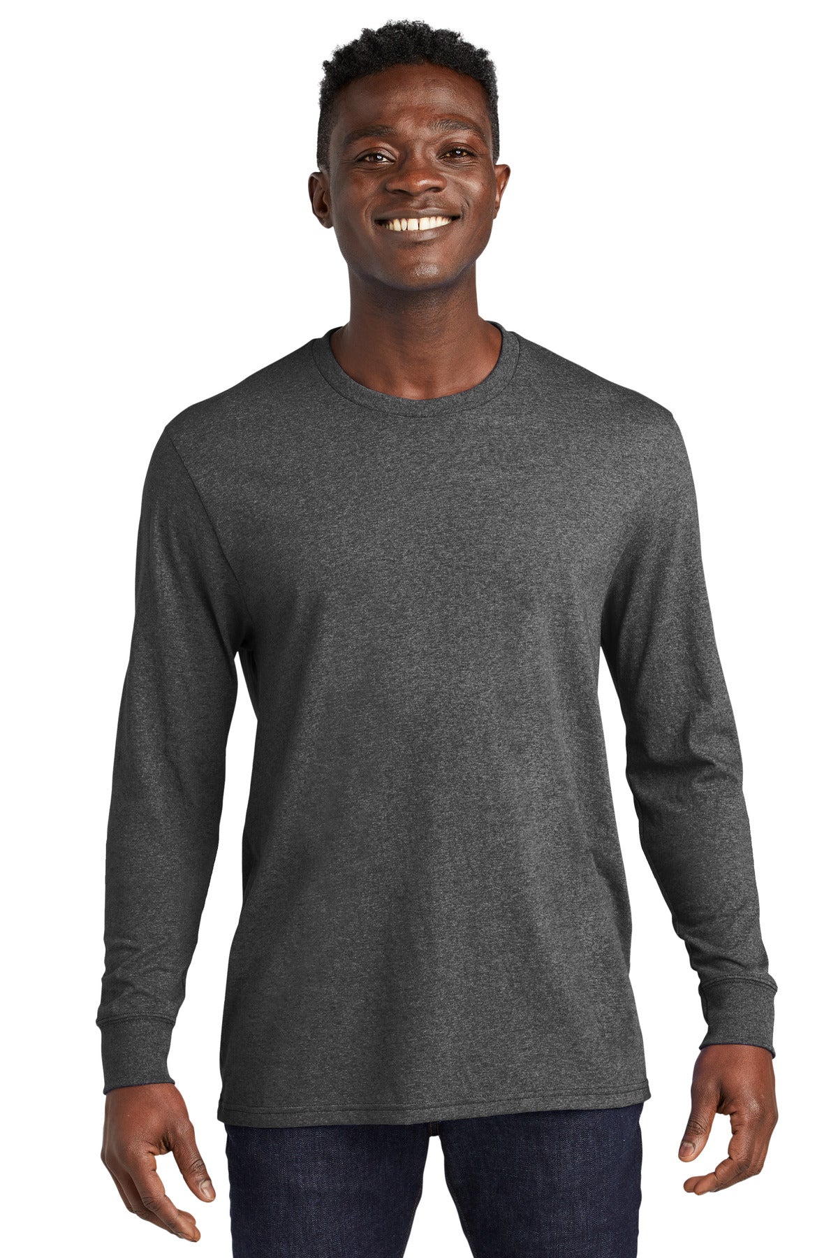 Front View of RldedChrHr Allmade Unisex Long Sleeve Recycled Blend Tee AL6204