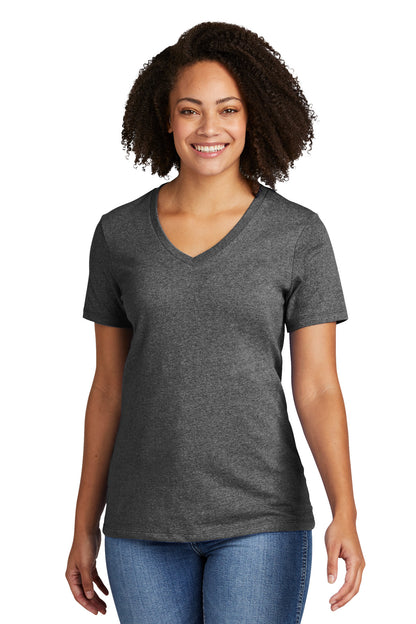 Front View of RldedChrHr Allmade Women's Recycled Blend V-Neck Tee AL2303