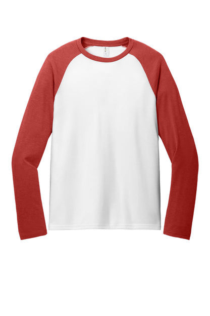 Front View of RseUpR/BtW Allmade Unisex Tri-Blend Long Sleeve Colorblock Raglan AL6009