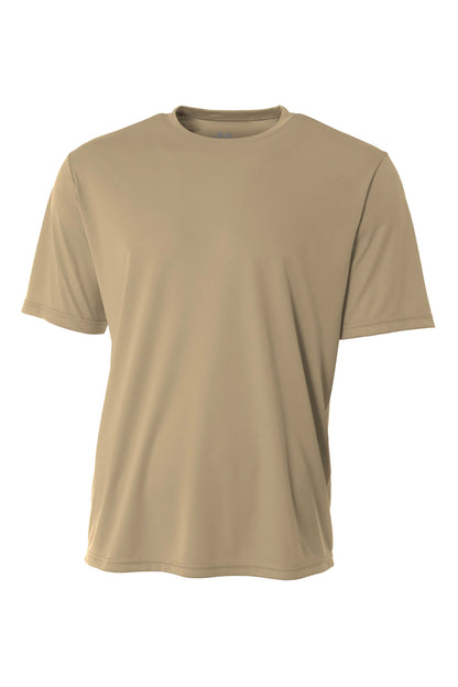 Front View of Sand A4 Cooling Performance Short Sleeve Tee A4N3142