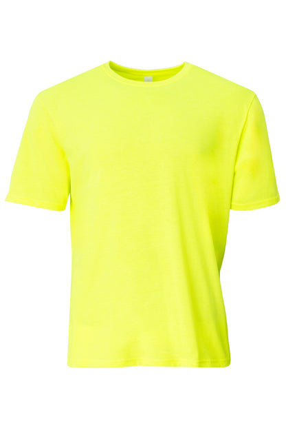Front View of SftyYellow A4 Softek Short Sleeve Tee A4N3013