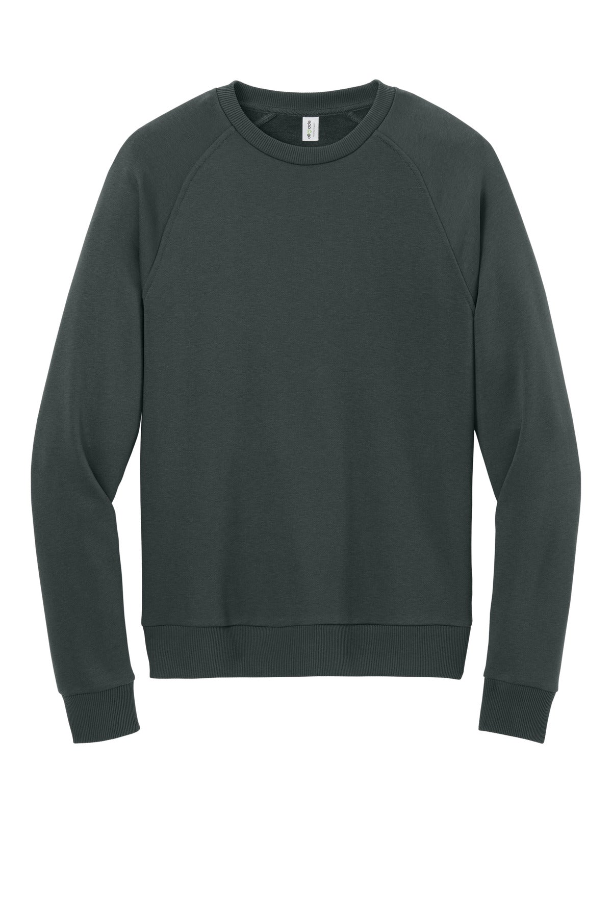 Front View of Teraingrey Allmade Unisex Organic CVC Fleece Crewneck Sweatshirt AL5004
