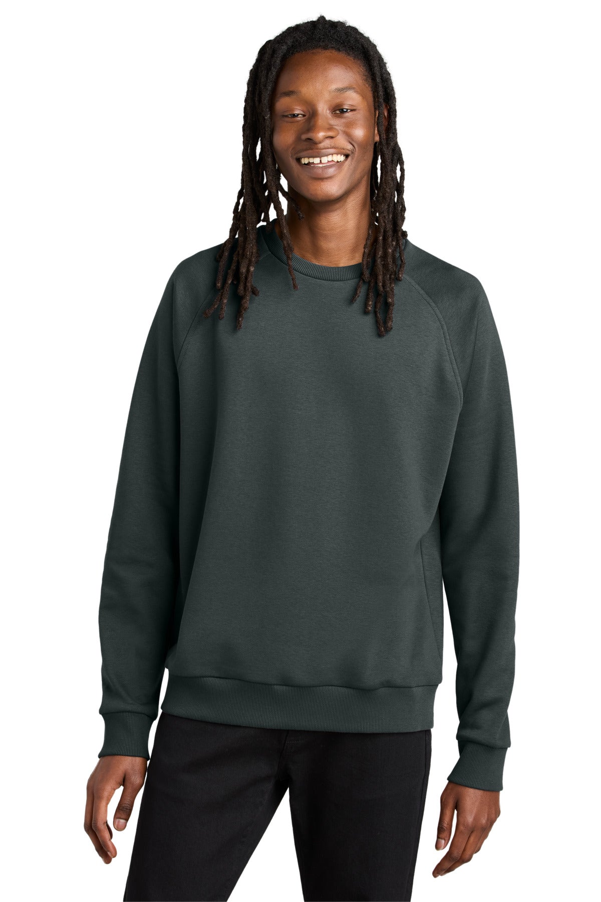 Front View of Teraingrey Allmade Unisex Organic CVC Fleece Crewneck Sweatshirt AL5004