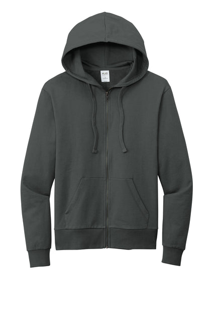 Front View of Teraingrey Allmade Unisex Organic French Terry Full-Zip Hoodie AL4002