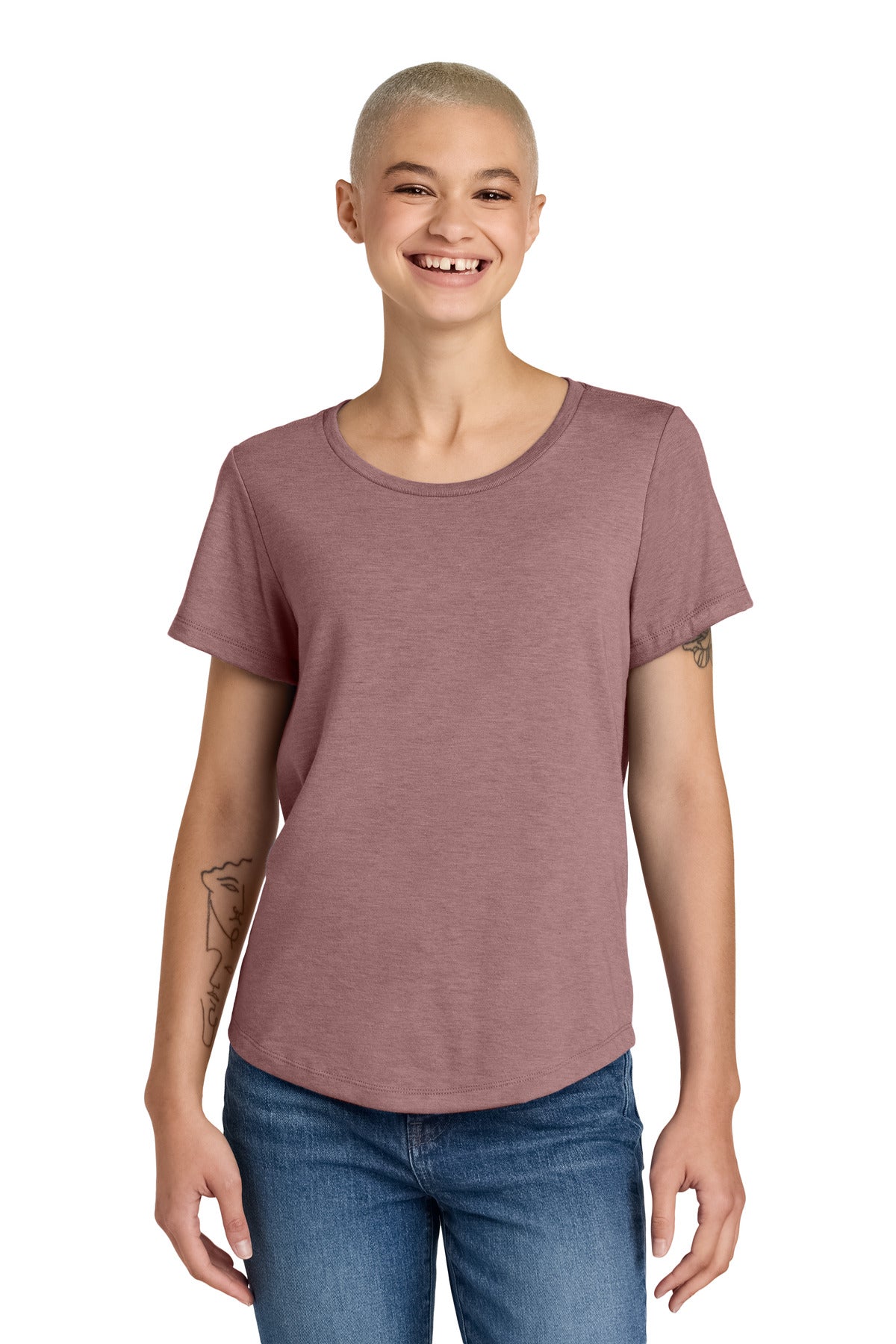 Front View of VtgRose Allmade Women's Relaxed Tri-Blend Scoop Neck Tee AL2015