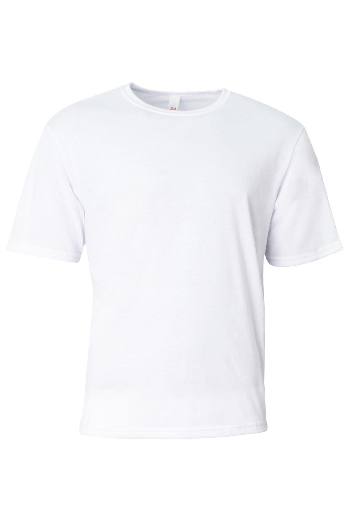 Front View of White A4 Softek Short Sleeve Tee A4N3013