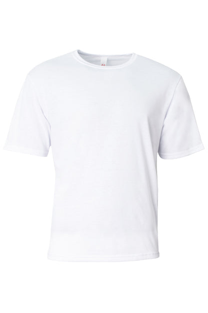 Front View of White A4 Softek Short Sleeve Tee A4N3013