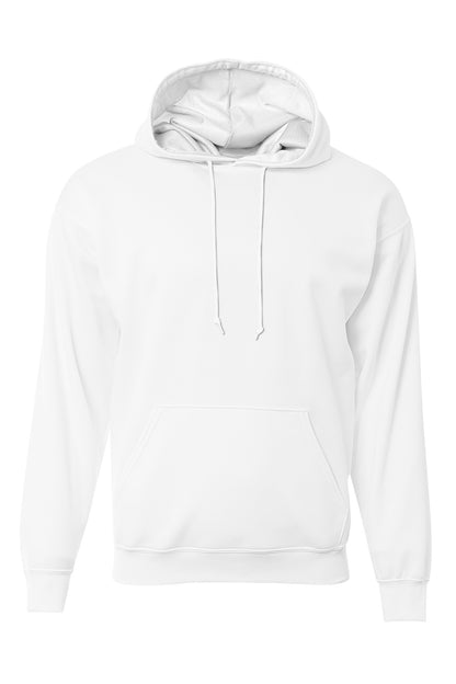 Front View of White A4 Sprint Tech Fleece Hoodie A4N4279
