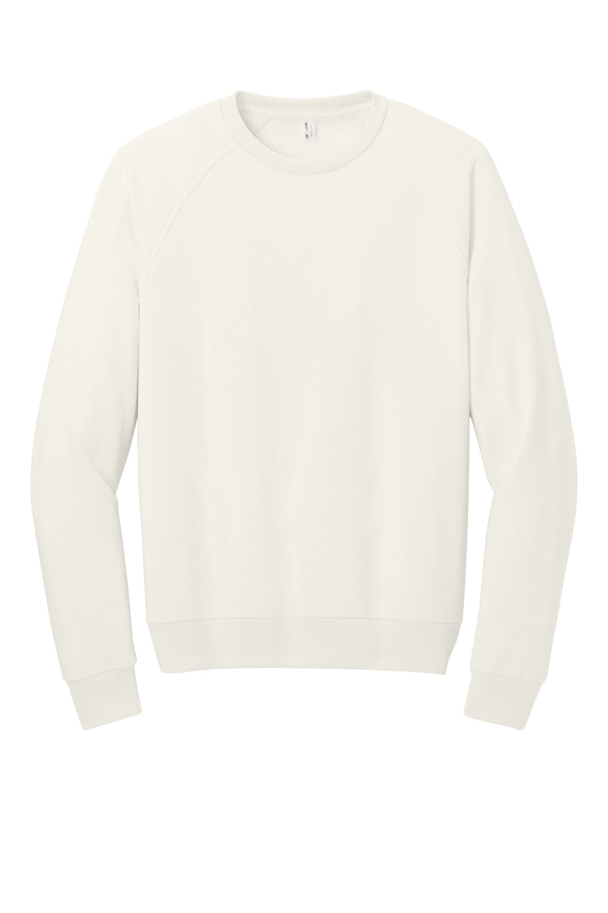 Front View of WhiteSand Allmade Unisex Organic CVC Fleece Crewneck Sweatshirt AL5004