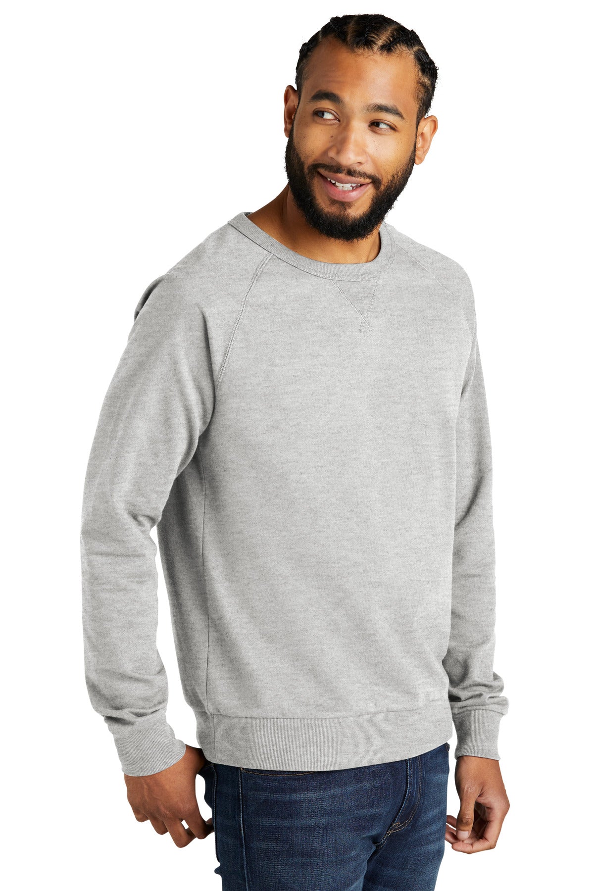 GrntGryHtr Allmade Unisex Organic French Terry Crewneck Sweatshirt AL4004