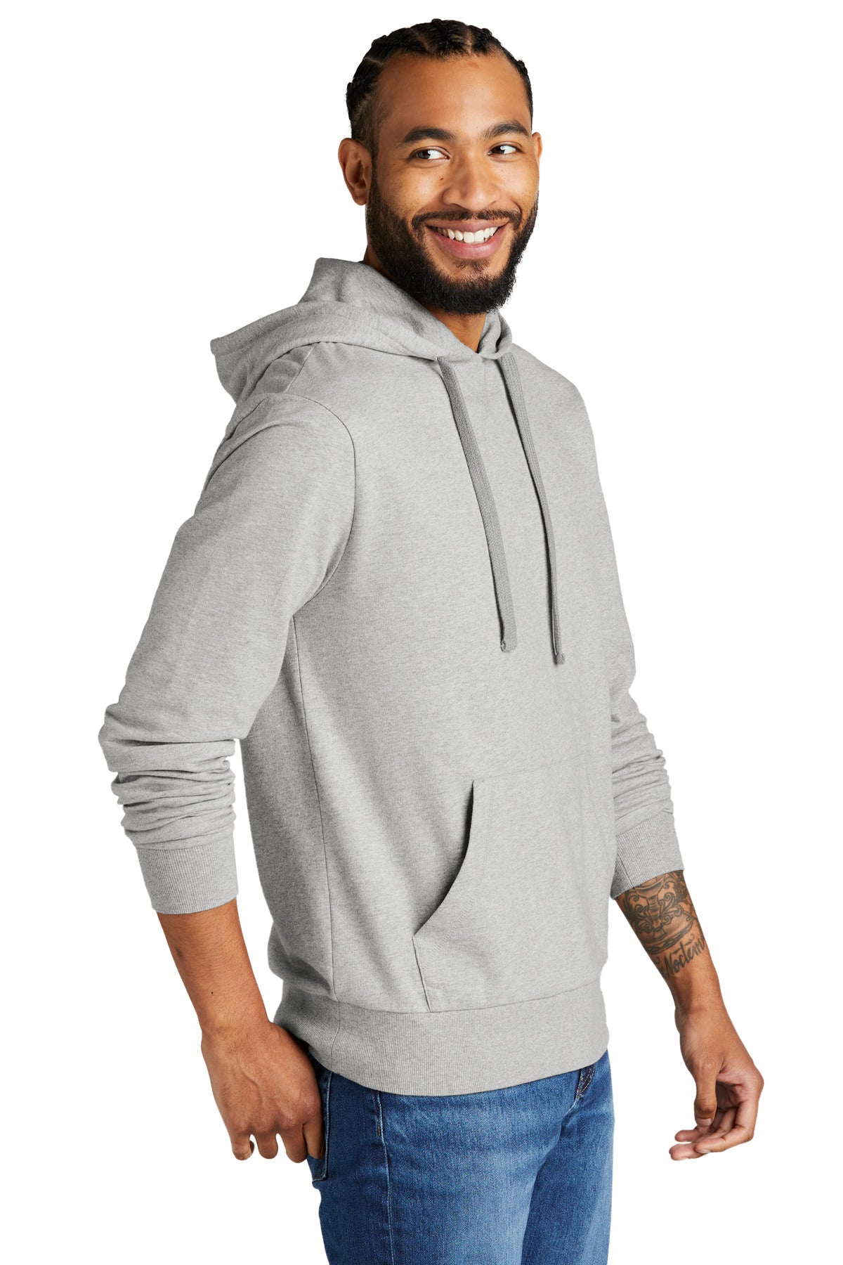 GrntGryHtr Allmade Unisex Organic French Terry Pullover Hoodie AL4000