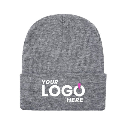 Custom Embroidered Unbranded Long Knit Beanie with Logo
