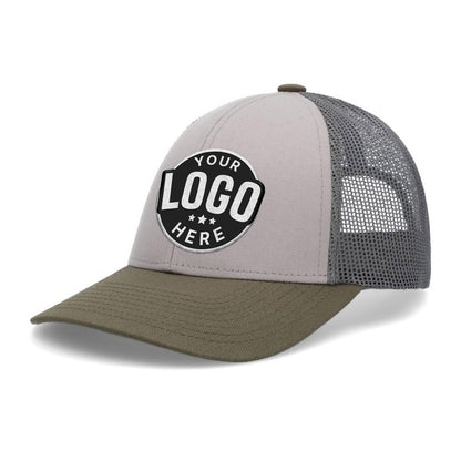 Custom Embroidered Pacific Headwear P114 Low-Pro Trucker Cap - Flat Embroidery