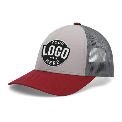 Custom Embroidered Pacific Headwear P114 Low-Pro Trucker Cap - Flat Embroidery