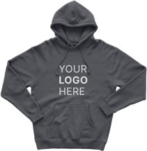  A charcoal gray hoodie with a 
