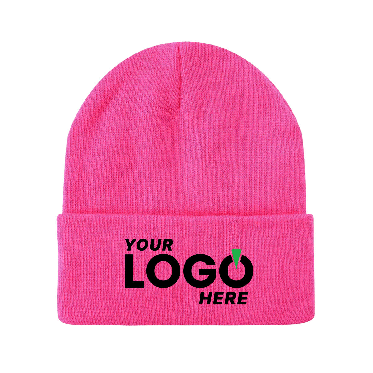 Custom Embroidered Unbranded Long Knit Beanie with Logo