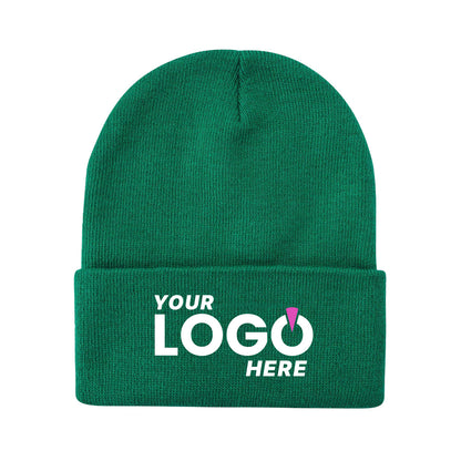 Custom Embroidered Unbranded Long Knit Beanie with Logo
