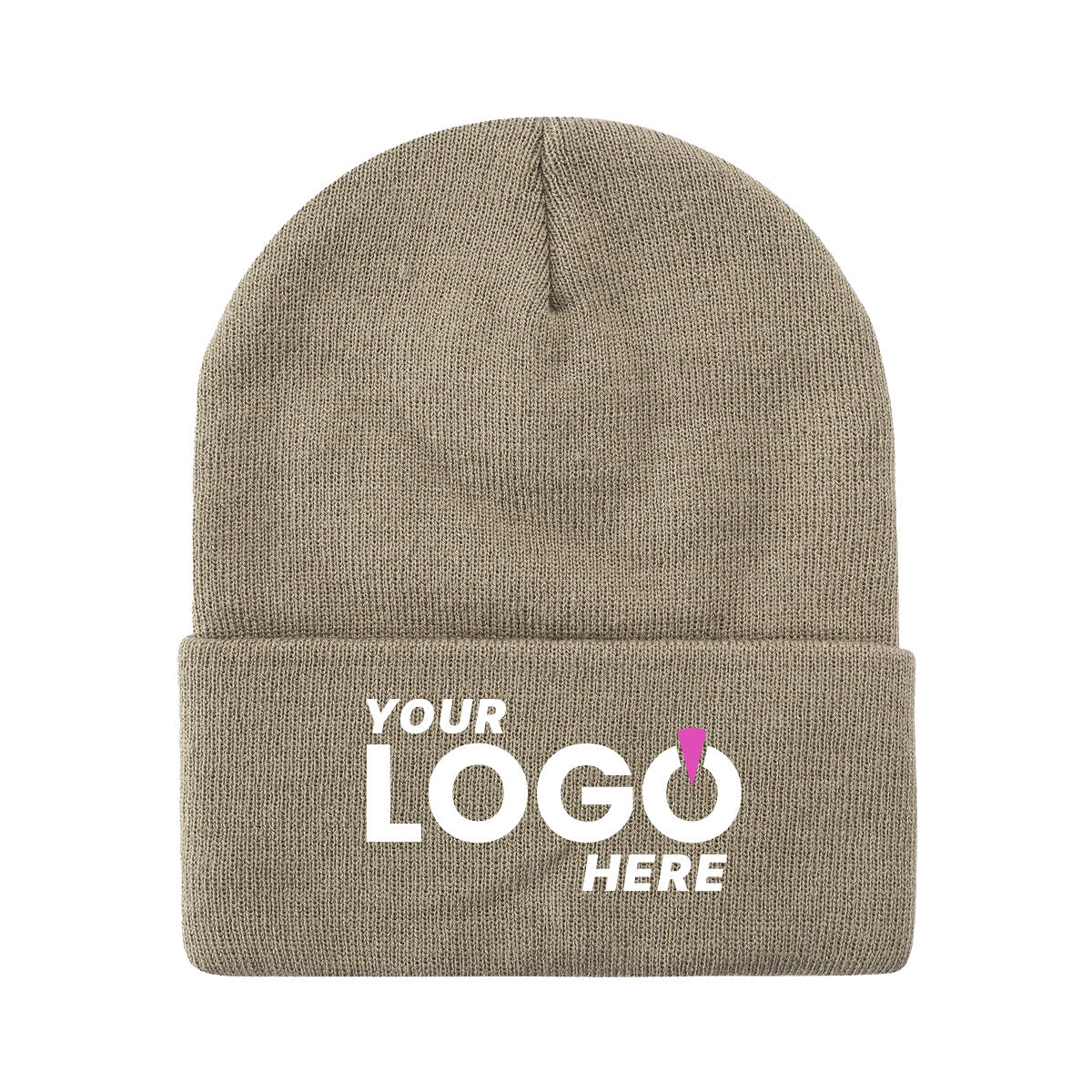 Custom Embroidered Unbranded Long Knit Beanie with Logo