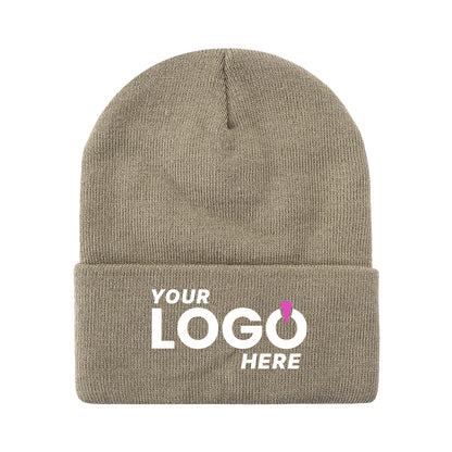 Custom Embroidered Unbranded Long Knit Beanie with Logo