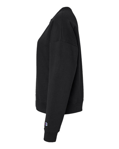 Left View of Black Powerblend® Women's Crewneck Sweatshirt - S650