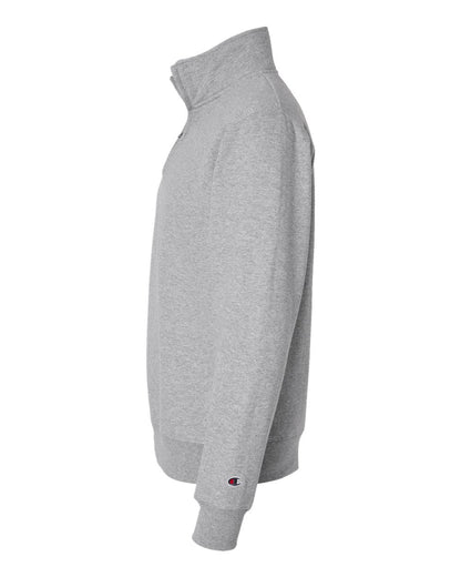 Left View of Light Steel Powerblend® Quarter-Zip Pullover - S450