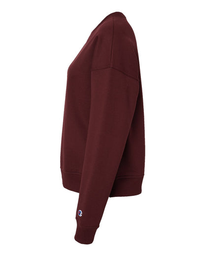 Left View of Maroon Powerblend® Women's Crewneck Sweatshirt - S650