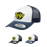 Custom Embroidered Yupoong 6606W Retro Trucker Hat, Mesh Back, White Front, YP Classics