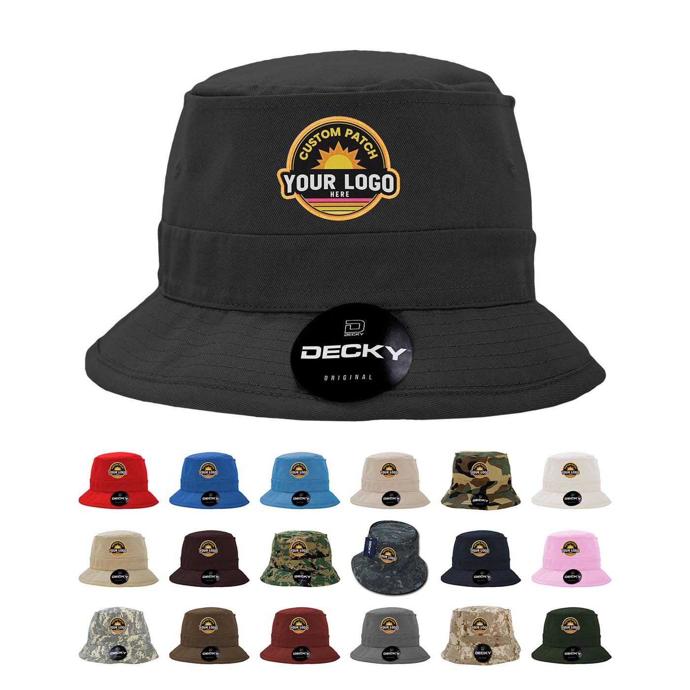 Custom Patch Decky 450 - Fisherman's Bucket Hat, Structured Fisherman's Hat