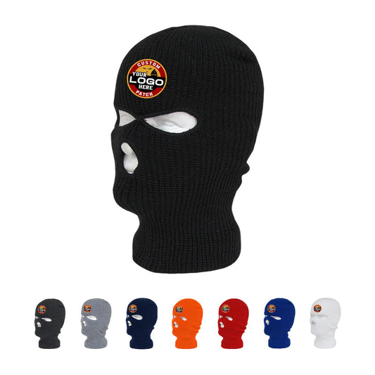 Custom Patch Decky 970 Ski Mask 3-Hole Face Mask Balaclava - Star Hats & Embroidery