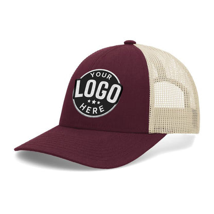 Custom Embroidered Pacific Headwear P114 Low-Pro Trucker Cap - Flat Embroidery