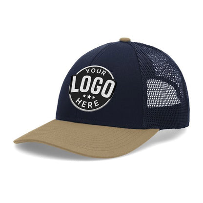 Custom Embroidered Pacific Headwear P114 Low-Pro Trucker Cap - Flat Embroidery