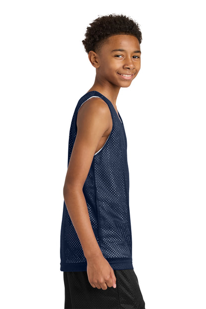 Navy/White A4 Sprint Youth Reversible Mesh Tank A4N2206