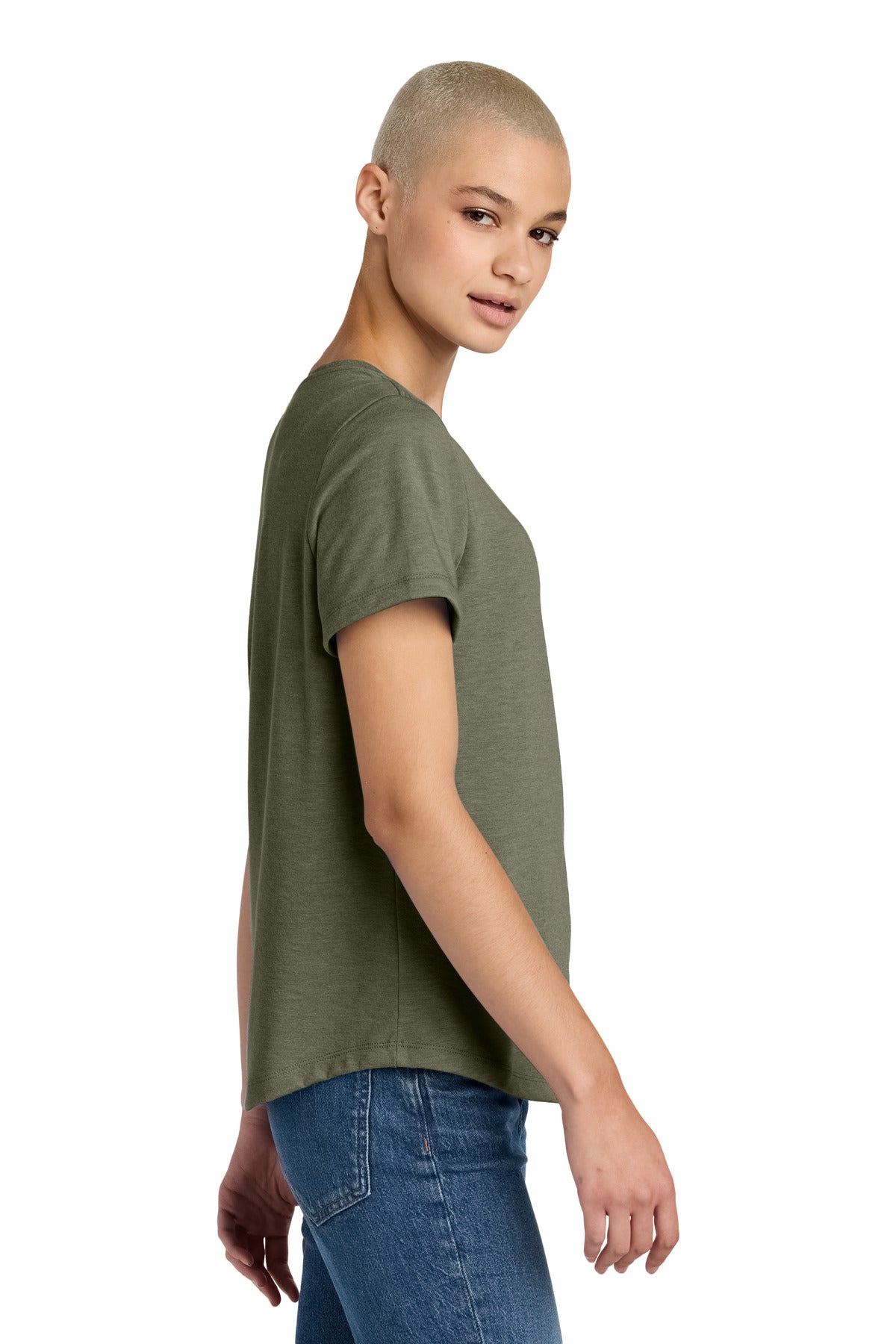 OliveYouGn Allmade Women's Relaxed Tri-Blend Scoop Neck Tee AL2015