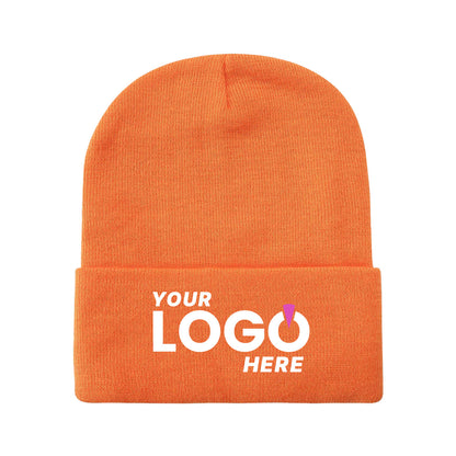 Custom Embroidered Unbranded Long Knit Beanie with Logo