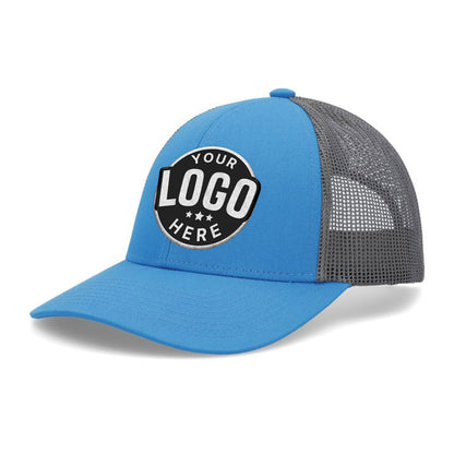 Custom Embroidered Pacific Headwear P114 Low-Pro Trucker Cap - Flat Embroidery