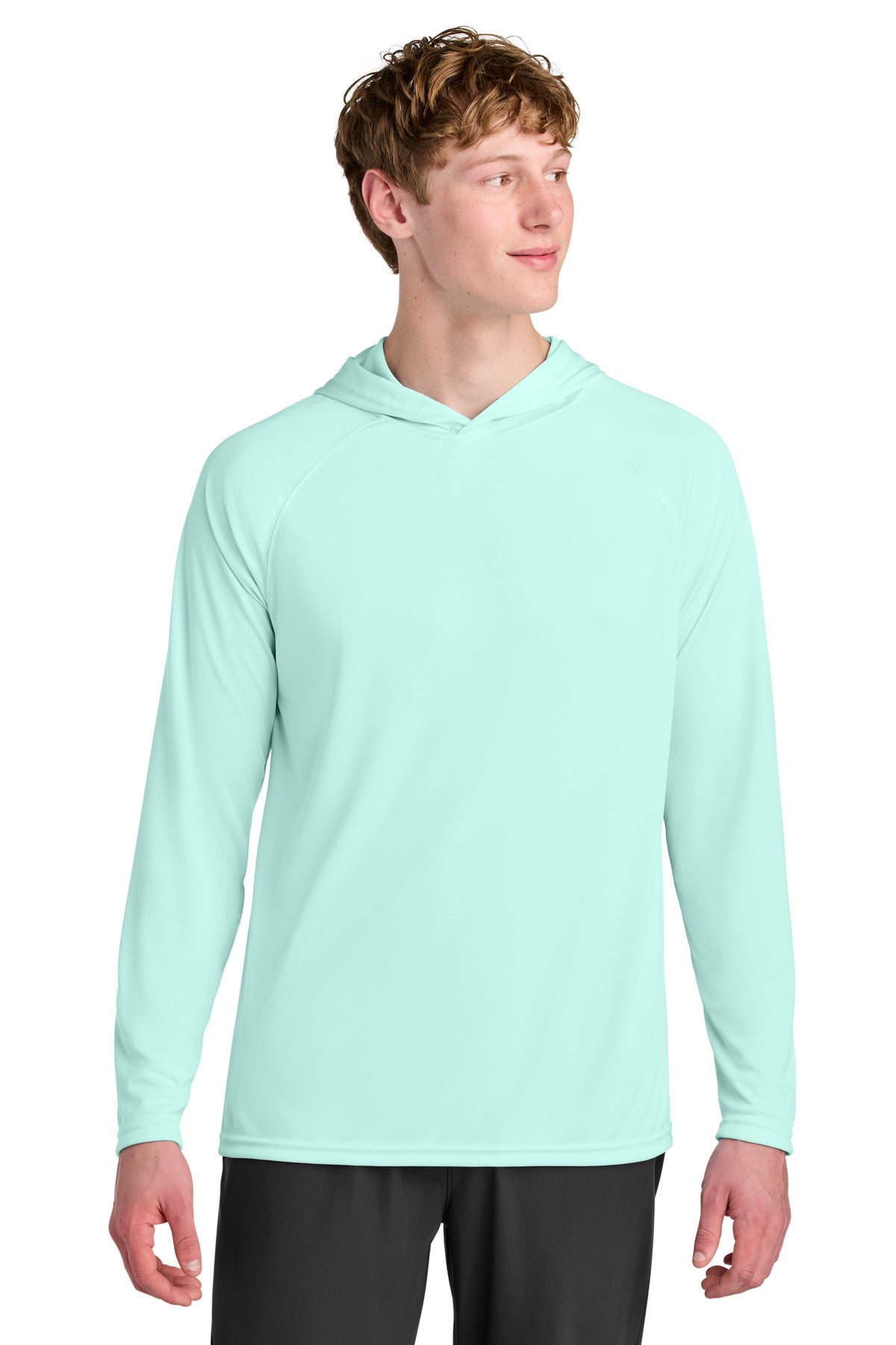 PastelMint A4 Cooling Performance Long Sleeve Hooded Tee A4N3409