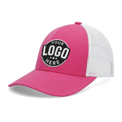 Custom Embroidered Pacific Headwear P114 Low-Pro Trucker Cap - Flat Embroidery