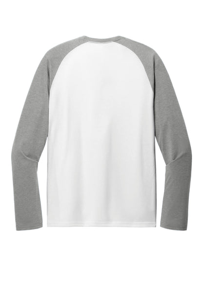 Rear View of AlumGy/BtW Allmade Unisex Tri-Blend Long Sleeve Colorblock Raglan AL6009