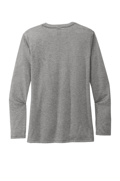 Rear View of Aluminum Grey Allmade Women's Tri-Blend Long Sleeve Tee AL6008