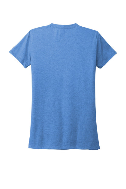 Rear View of Azure Blue Allmade Women's Tri-Blend Tee AL2008