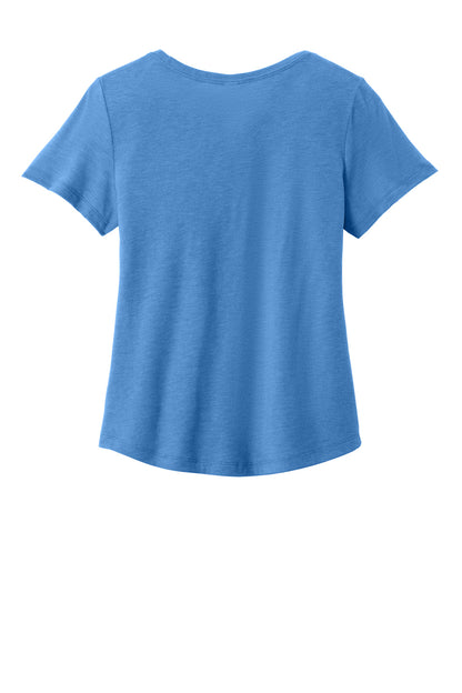 Rear View of AzureBlue Allmade Women's Relaxed Tri-Blend Scoop Neck Tee AL2015