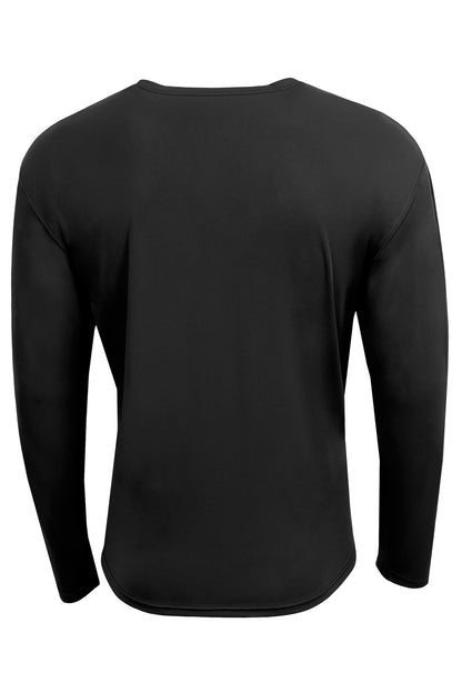 Rear View of Black A4 AirFlex Long Sleeve Tee A4N3532