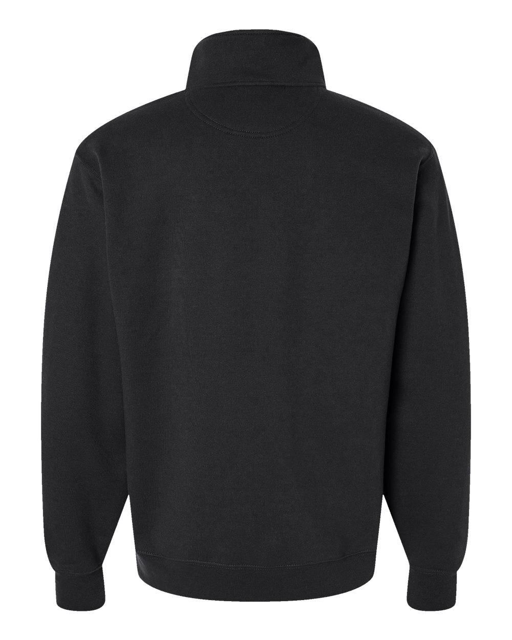 Rear View of Black Powerblend® Quarter-Zip Pullover - S450