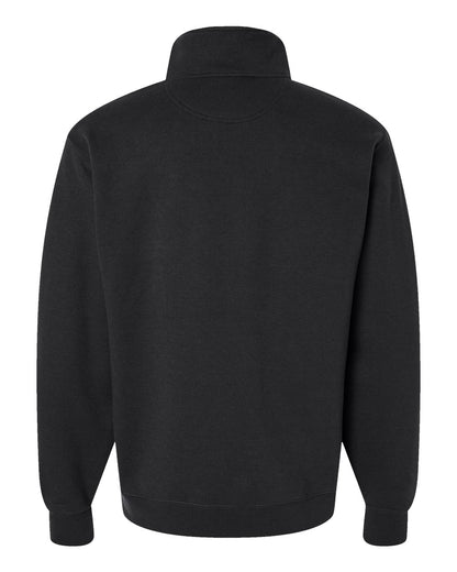 Rear View of Black Powerblend® Quarter-Zip Pullover - S450