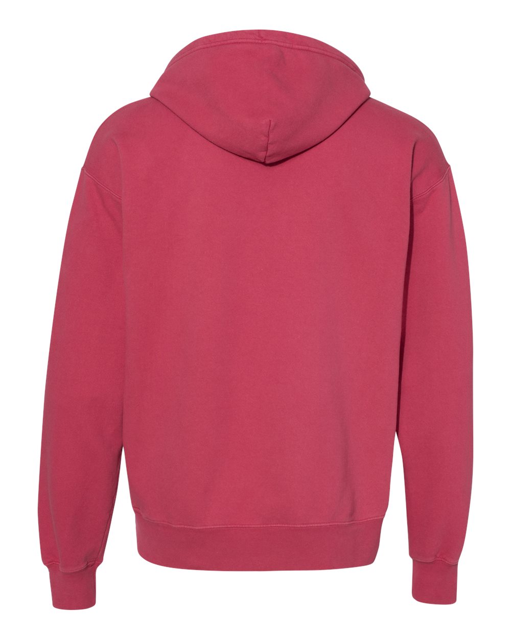 Rear View of Crimson Garment-Dyed Hooded Sweatshirt - CD450