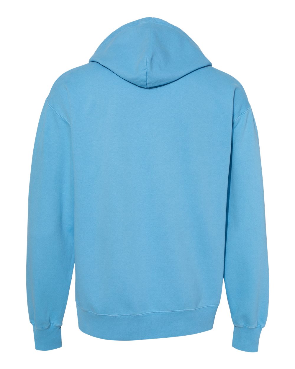 Rear View of Delicate Blue Garment-Dyed Hooded Sweatshirt - CD450