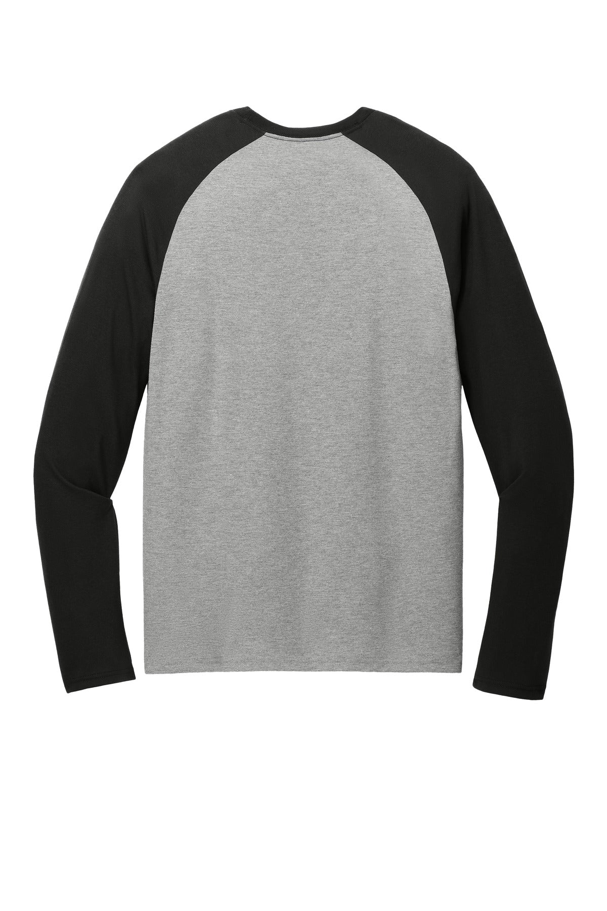 Rear View of DpBk/AlumG Allmade Unisex Tri-Blend Long Sleeve Colorblock Raglan AL6009
